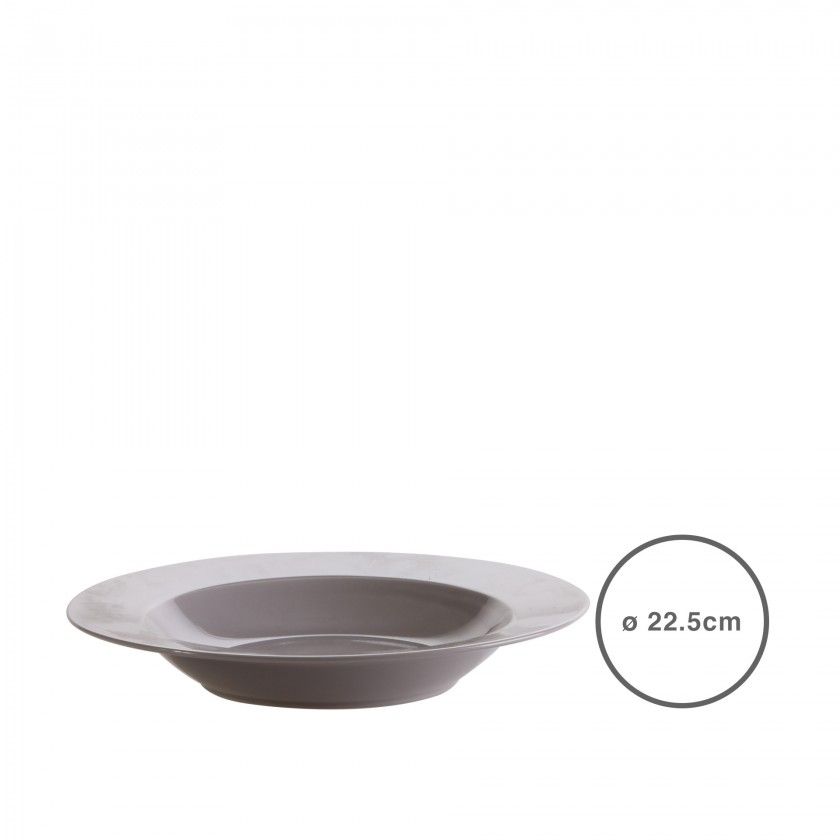 Prato Sopa Cinza Ø22.5CM Prato Sopa Cinza Ø22.5CM
