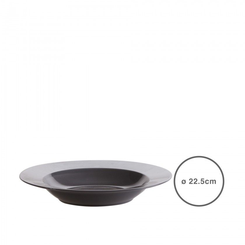 Prato Sopa Cinza Escuro Ø22.5CM Prato Sopa Cinza Escuro Ø22.5CM