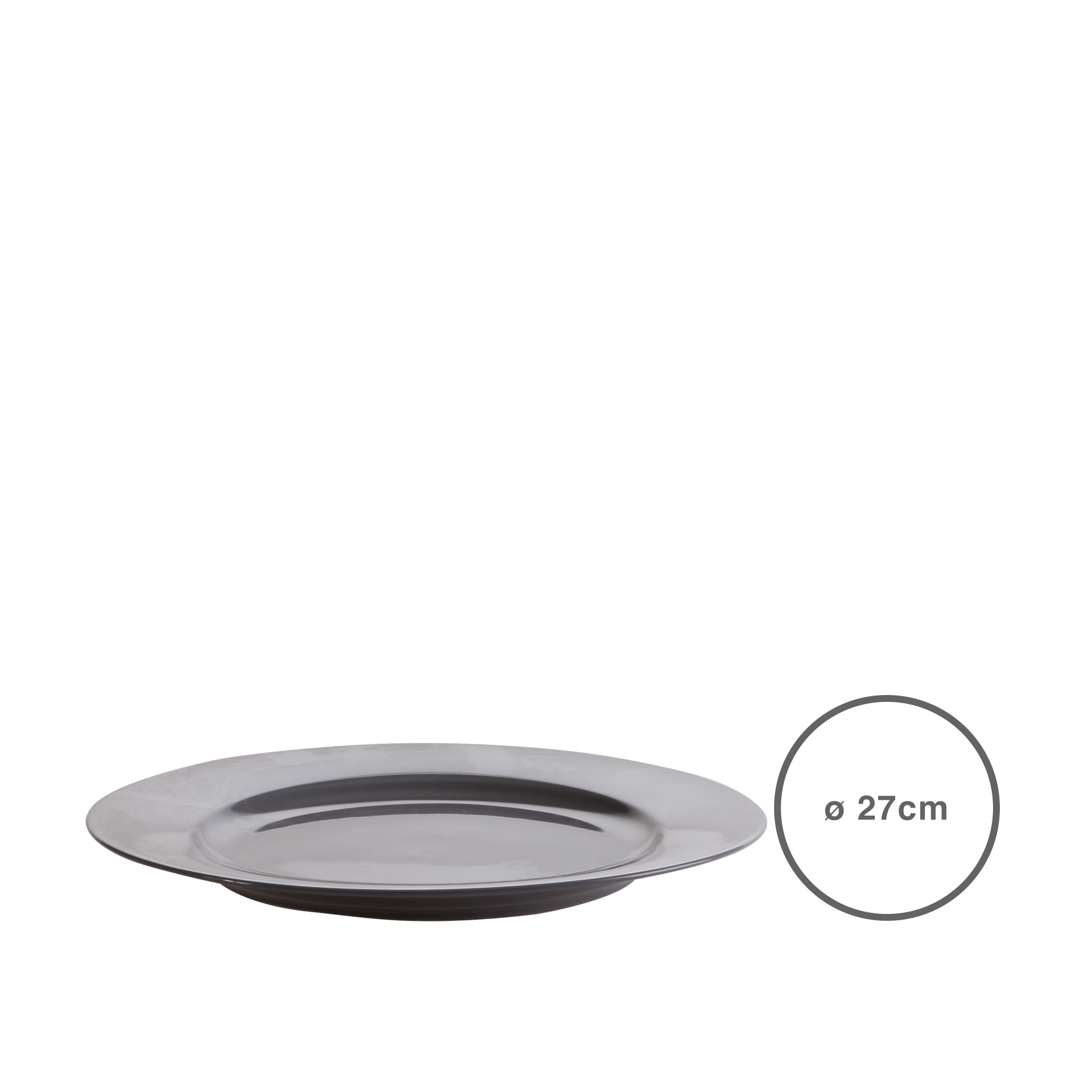 Prato Ladeiro Cinza Escuro Ø27CM