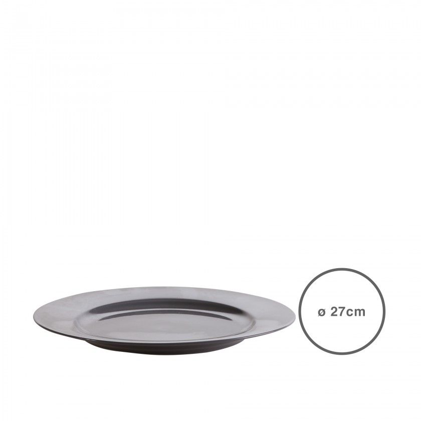Prato Ladeiro Cinza Escuro Ø27CM Prato Ladeiro Cinza Escuro Ø27CM