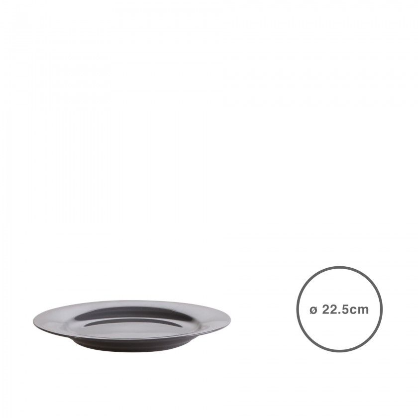 Prato Sobremesa Cinza Escuro Ø22.5CM Prato Sobremesa Cinza Escuro Ø22.5CM