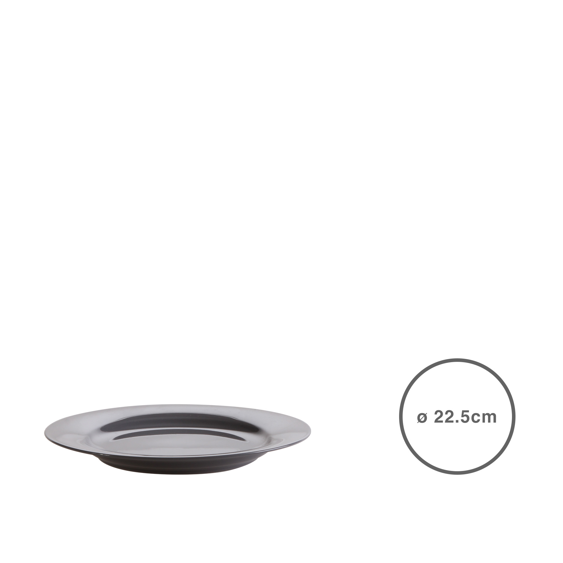 Prato Sobremesa Cinza Escuro Ø22.5CM