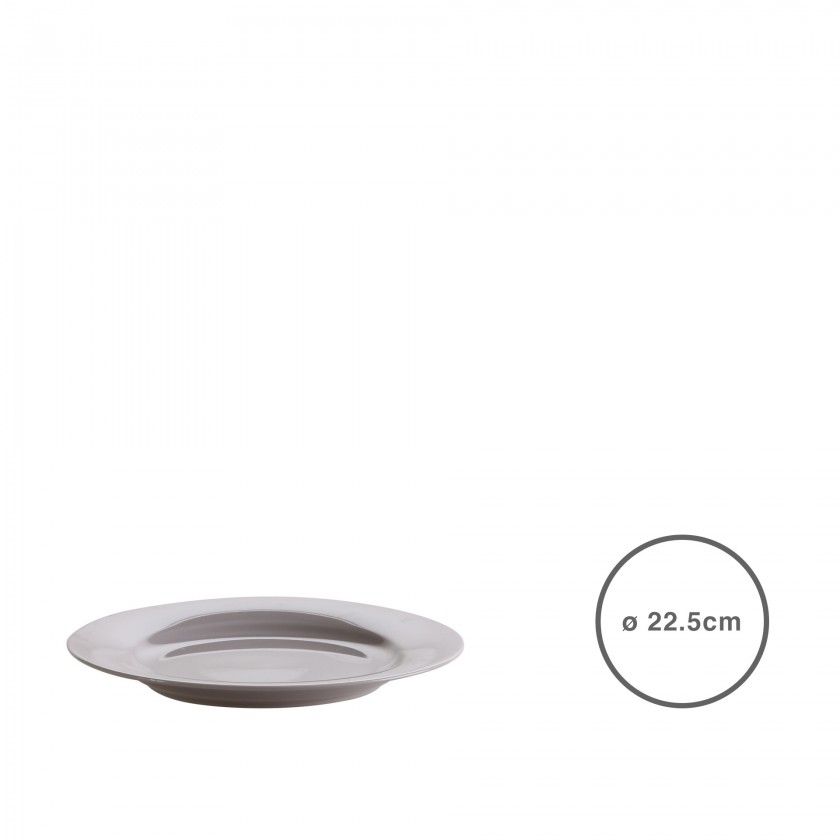 Prato Sobremesa Cinza 22.5CM