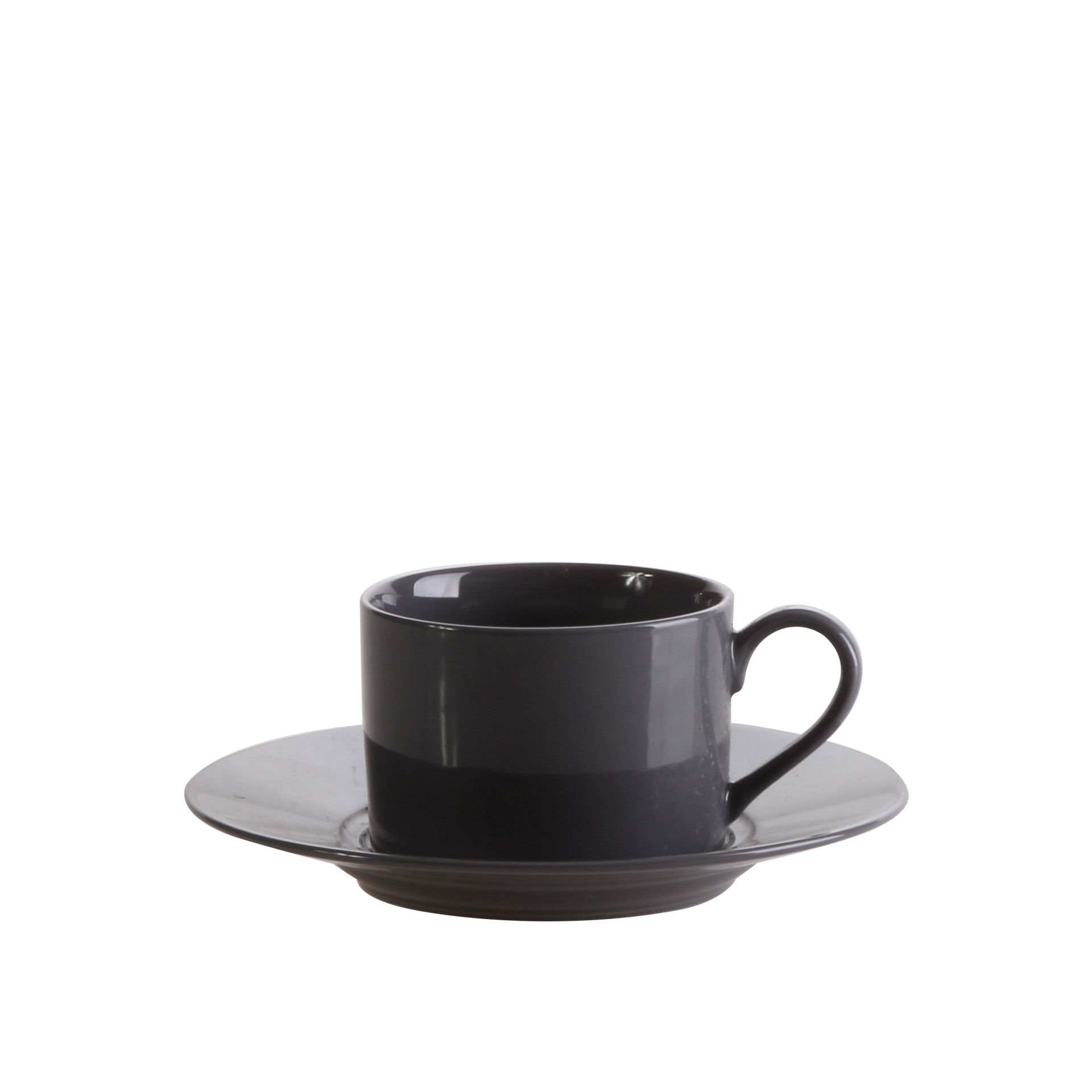 Chávena Com Pires Cinza Escuro 220ML