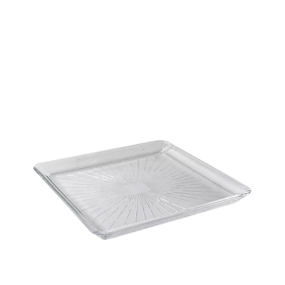 Prato Vidro Madlen Quadrado 24X24CM