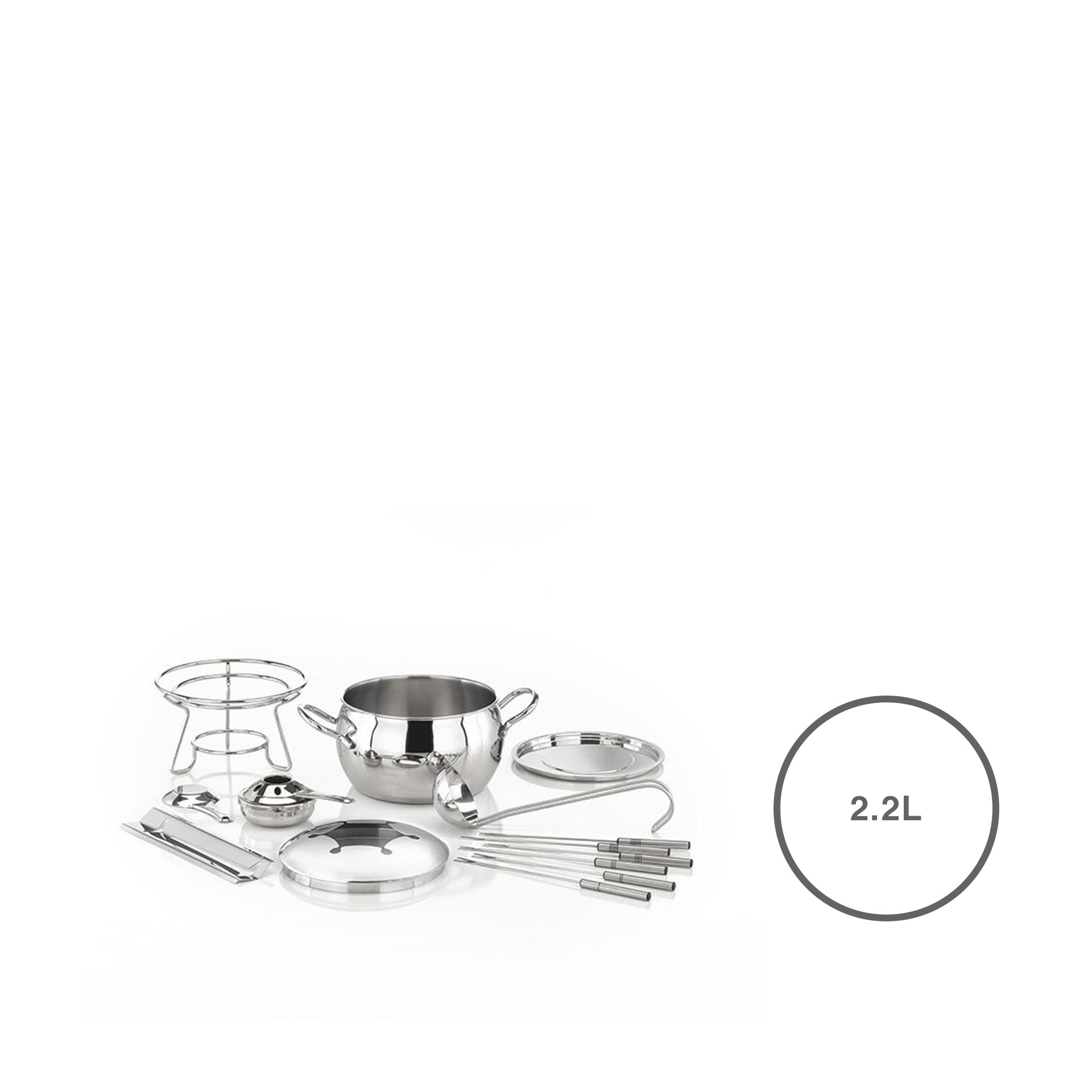 Conjunto Fondue Inox 2200ml 22X23cm