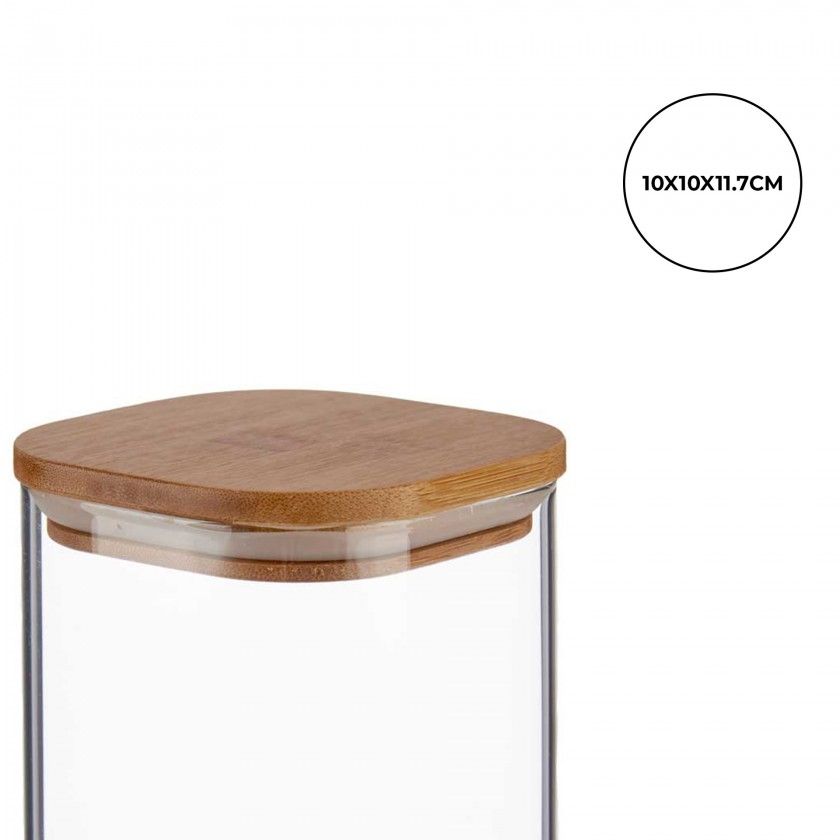 Frasco Hermtico Vivalto com Tampa Bambu 0.880ml 10X10X11.7cm