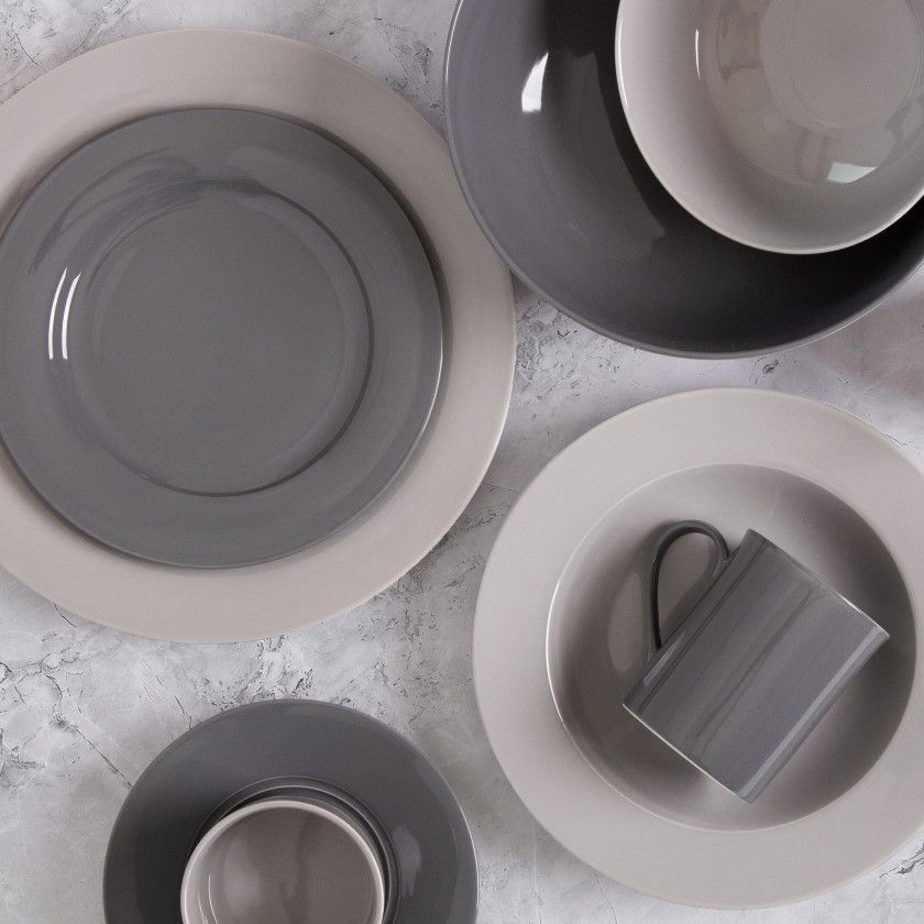 Chvena Com Pires Cinza Escuro 220ML