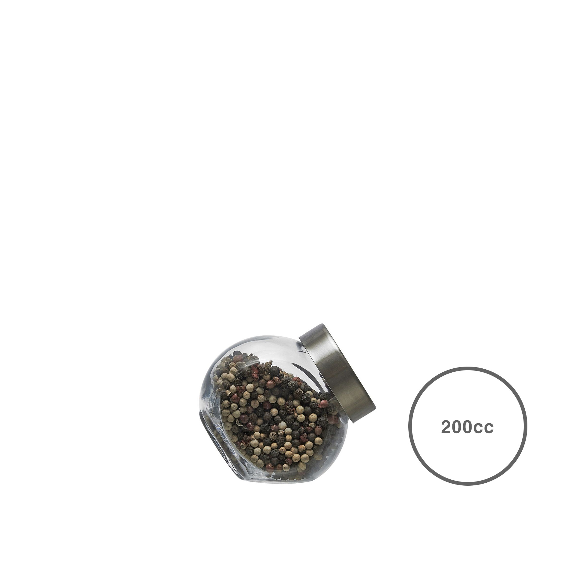 Conjunto 2 Frascos Vidro Com Tampa Bella Inox 200ML