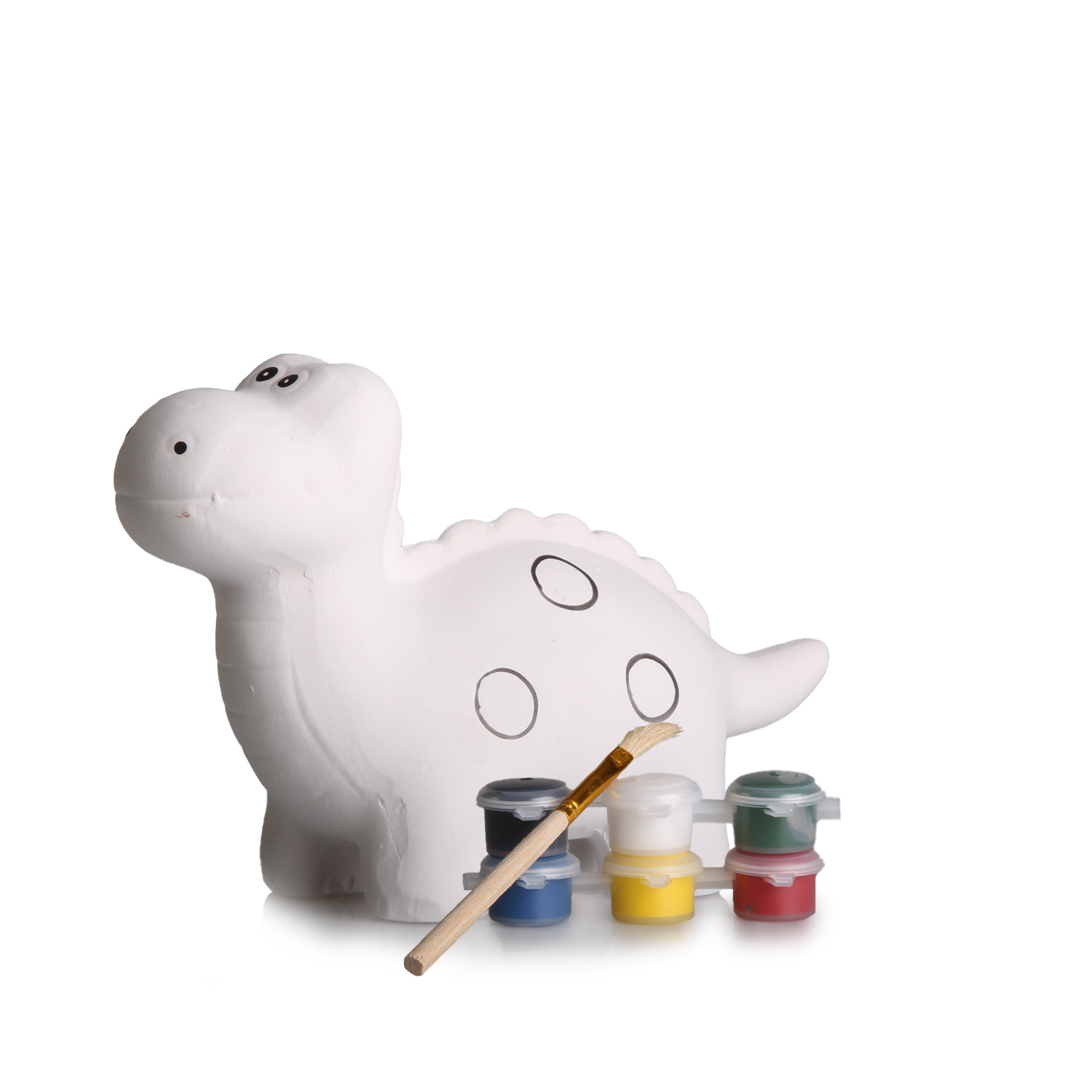 Mealheiro Cerâmica para Pintar Dinossauro com 4 Marcadores