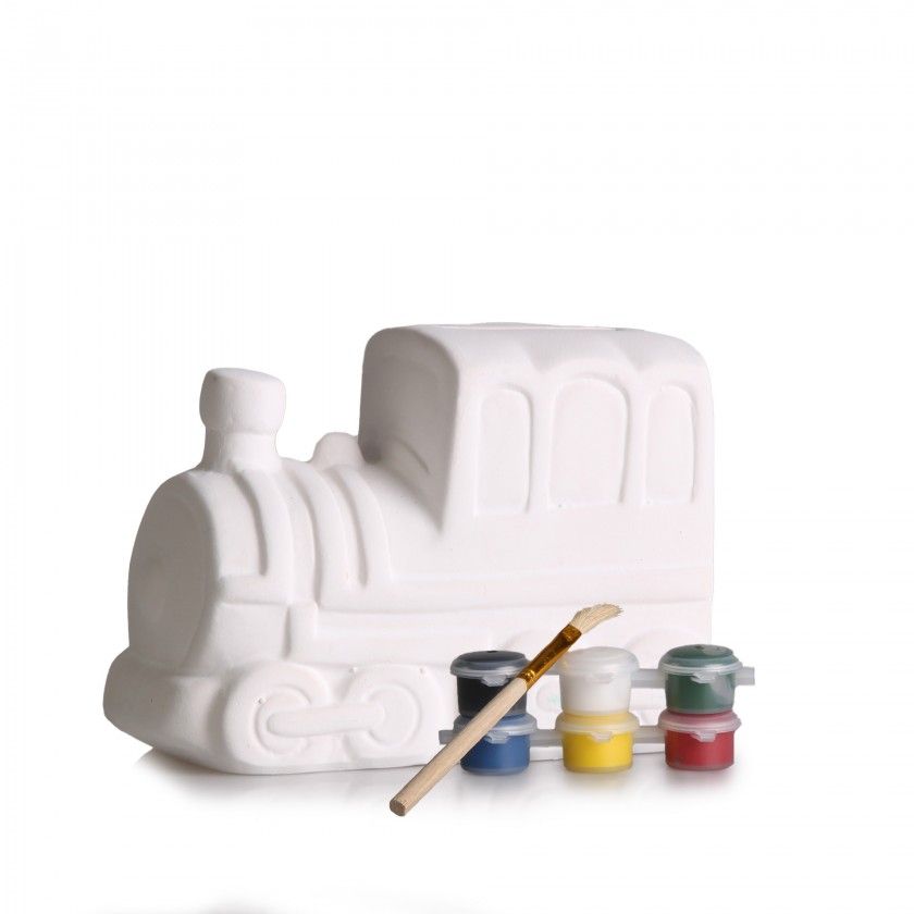 Mealheiro Cerâmica para Pintar Comboio com 4 Marcadores Mealheiro Cerâmica para Pintar Comboio com 4 Marcadores