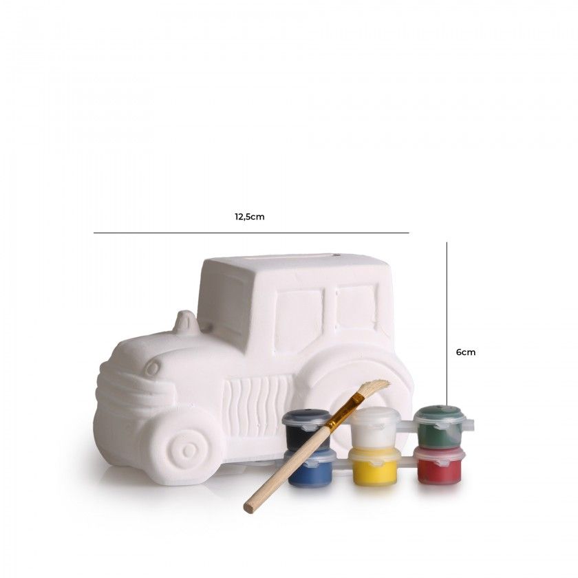Mealheiro Cerâmica para Pintar Trator com 4 Marcadores Mealheiro Cerâmica para Pintar Trator com 4 Marcadores