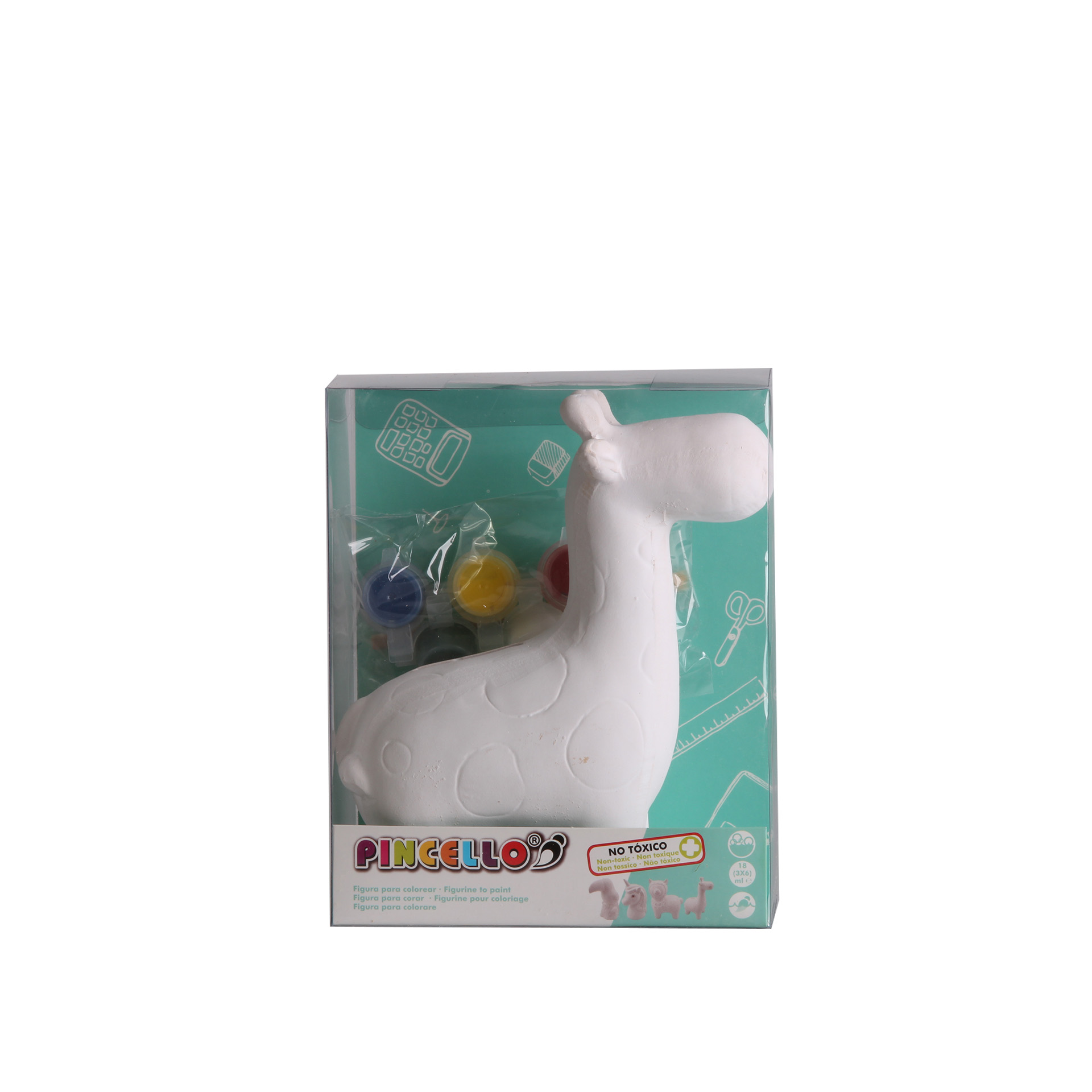 Mealheiro Cerâmica para Pintar Girafa com 4 Marcadores