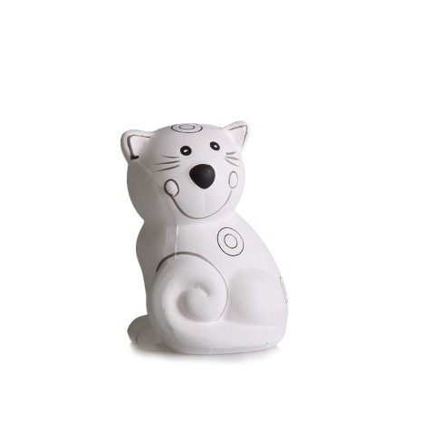 Mealheiro Cer�mica para Pintar Gato com 4 Marcadores - Image product