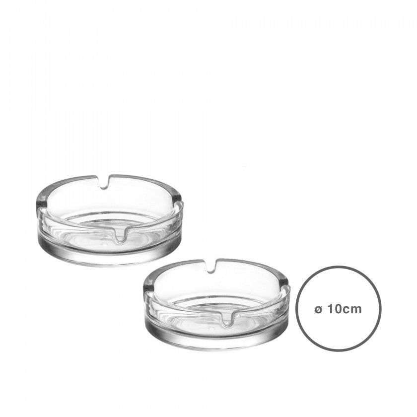 Cinzeiro Vidro Redondo 11X4CM Pack 2