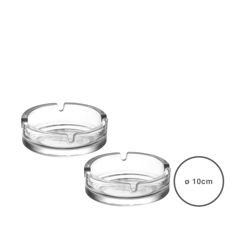 Cinzeiro Vidro Redondo Ø11X4CM Pack 2