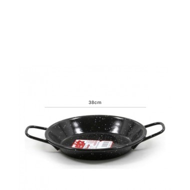 Paellera Valenciana com Rebordo Esmalte Preto N.38 38X4cm