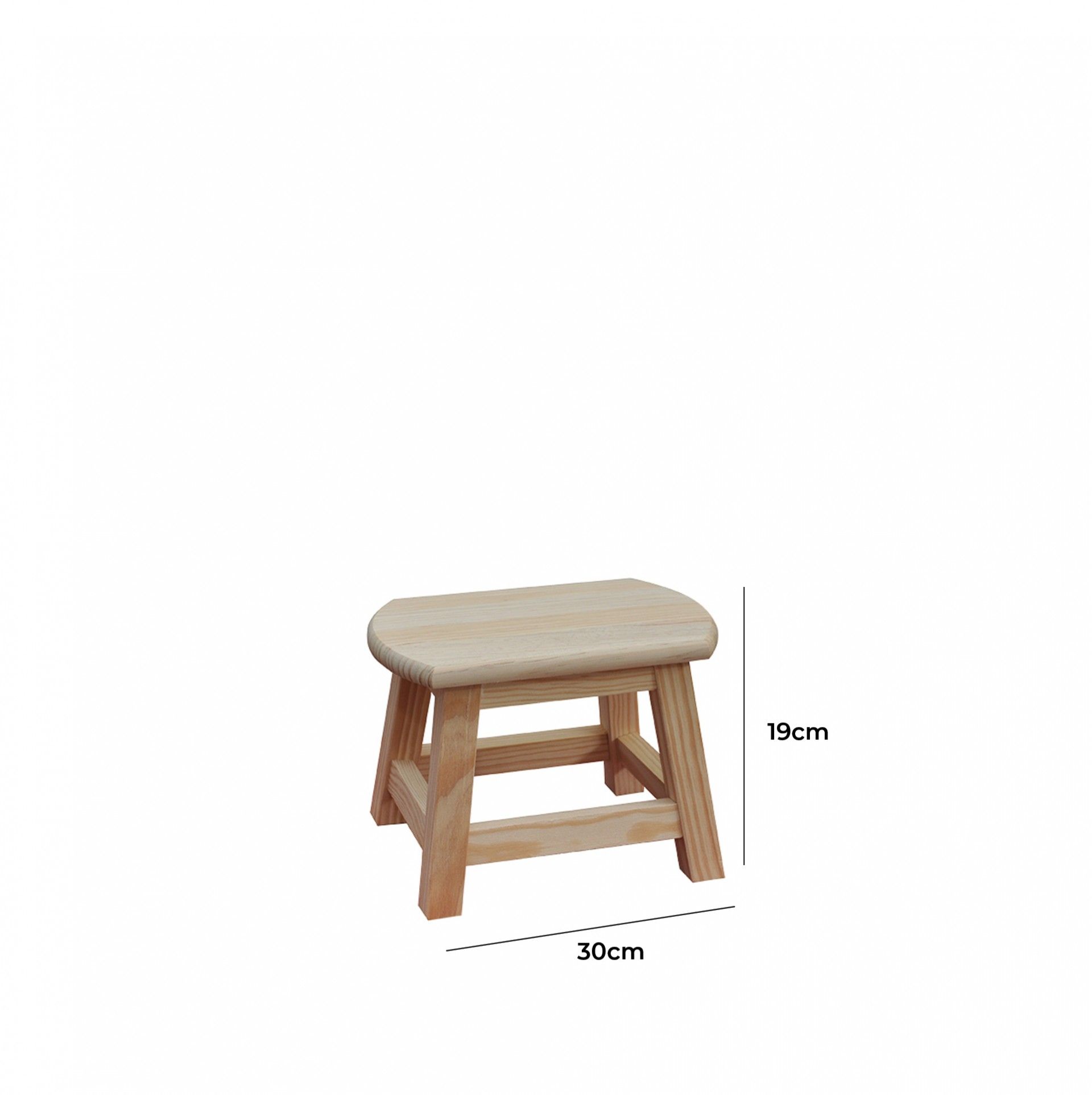 Banco Madeira Retangular Boleado 30X19CM