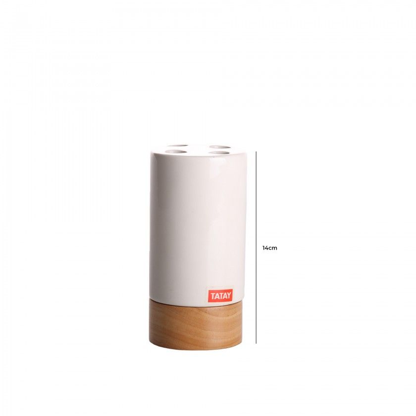 Porta Escovas Cilíndrico Branco Porta Escovas Cilíndrico Branco
