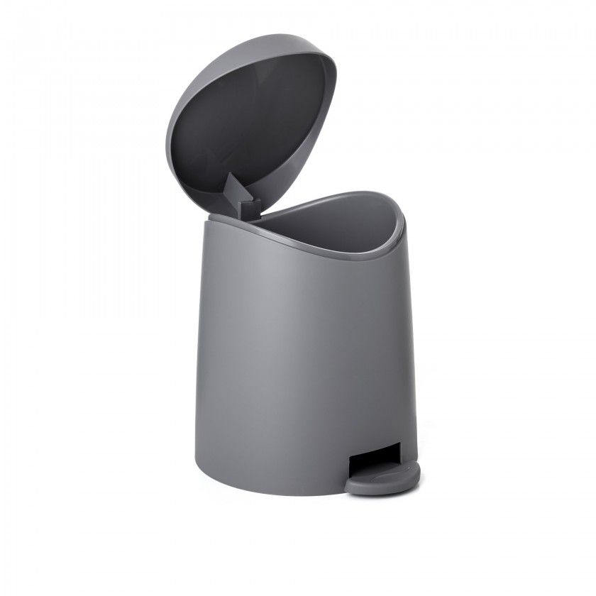 Balde Wc Milan Cinza 3L 19X21.8X22.1cm Balde Wc Milan Cinza 3L 19X21.8X22.1cm