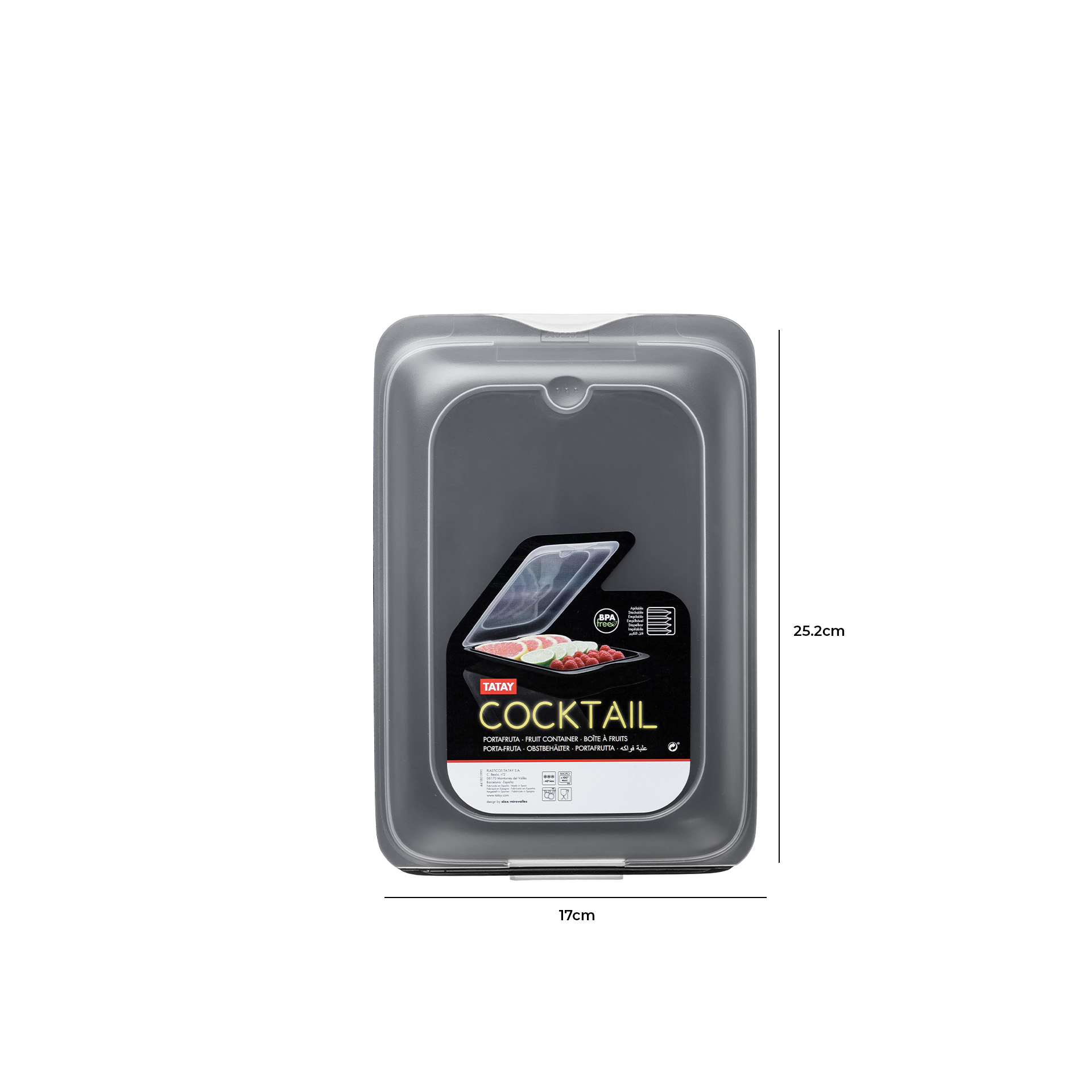 Caixa Hermética Tatay Cocktail Porta Fruta 17X25X5cm