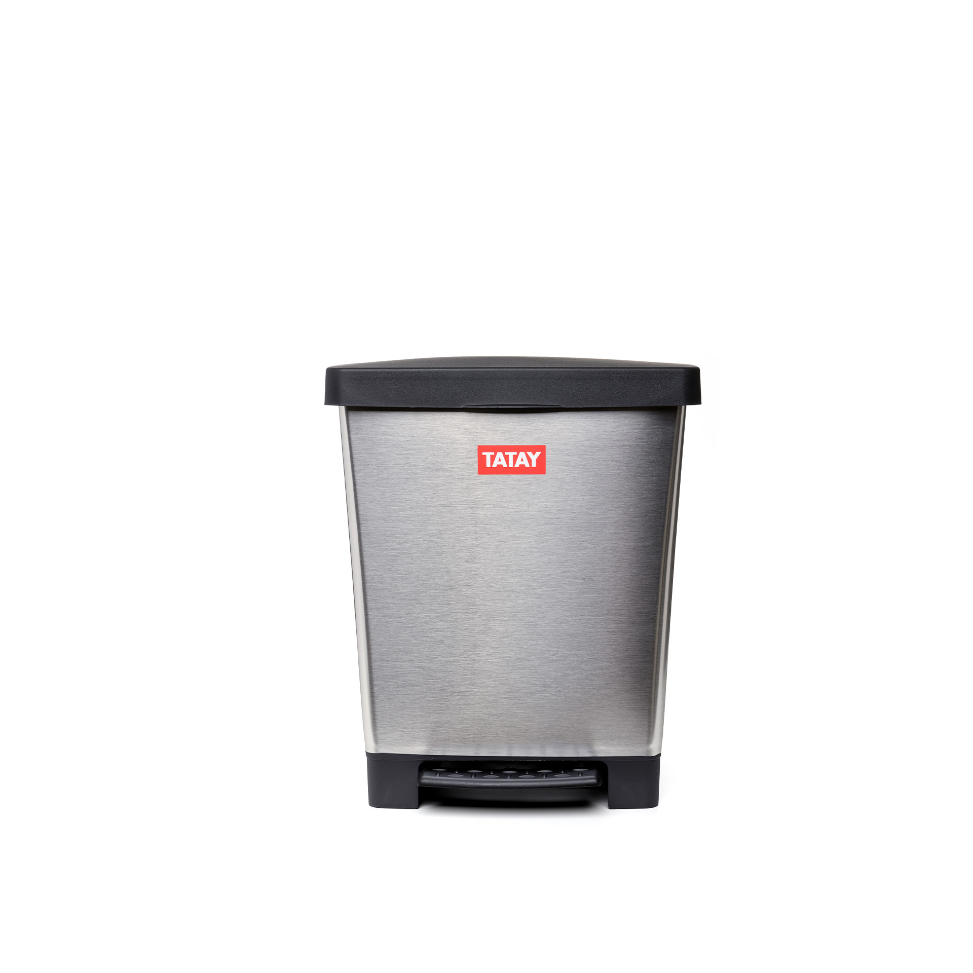 Balde Lixo com Pedal Cubik Cinza Prata 23L 33.5X30X39CM