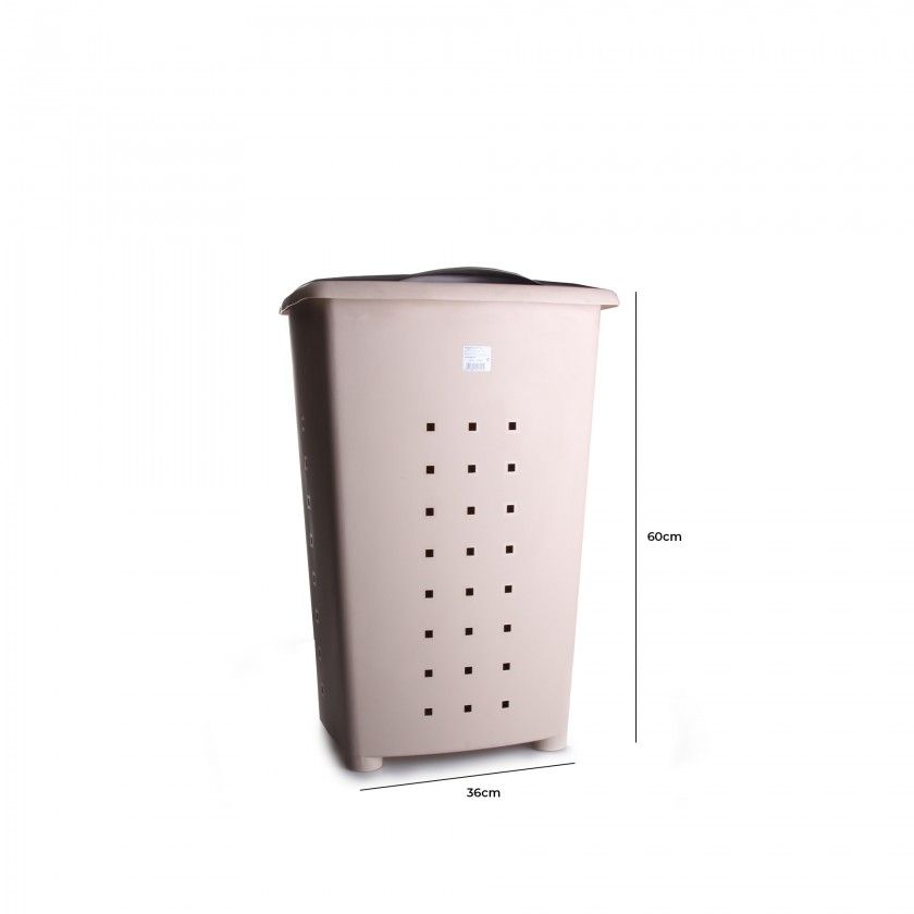 Cesto Roupa Millenium Bege 60L 42X35.5X64CM