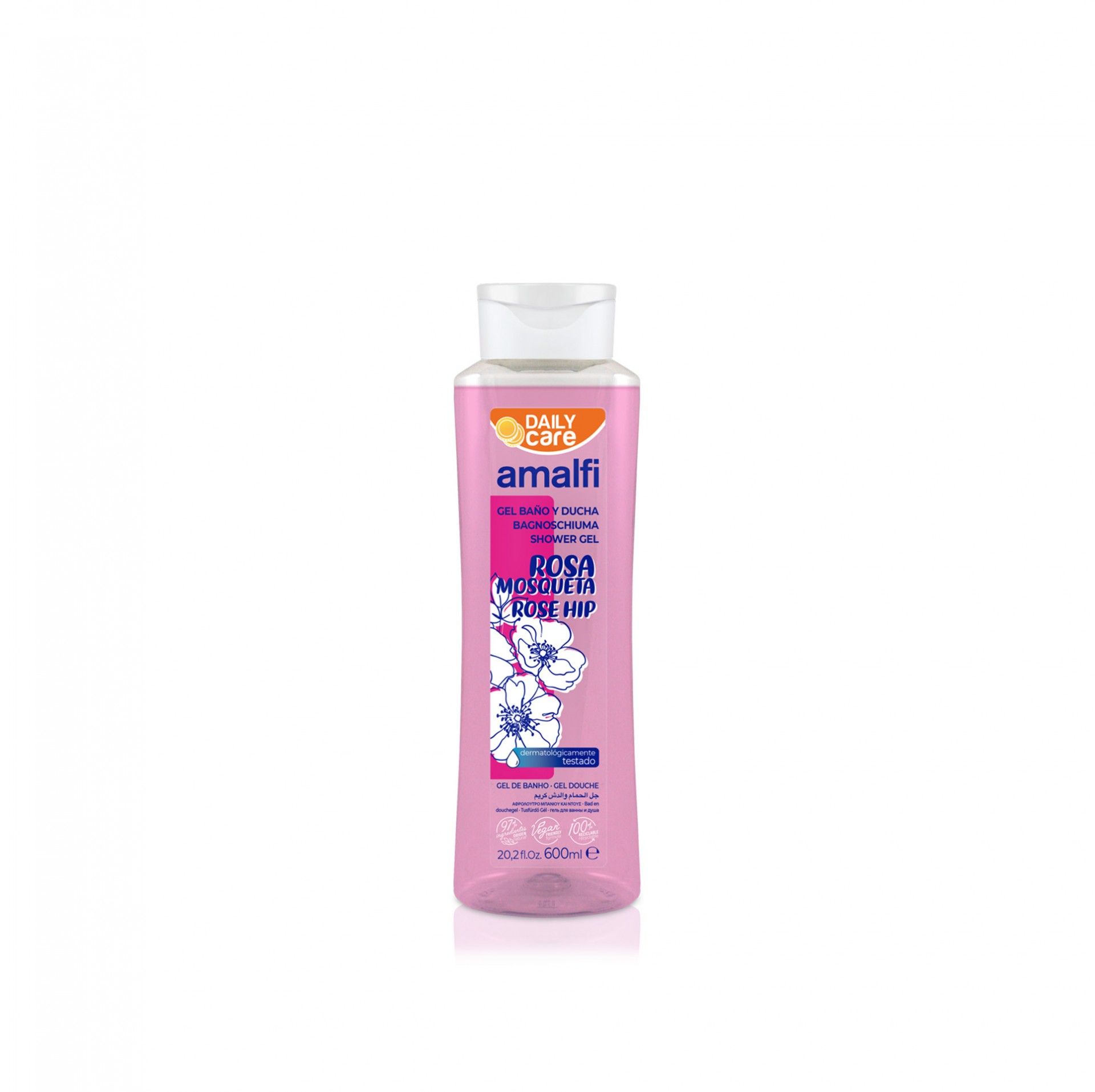 Gel Banho Amalfi Daily Care 600ml Rosa Mosqueta