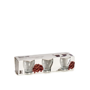 Chávena Café Vidro 7X7X27.5cm Pack 3