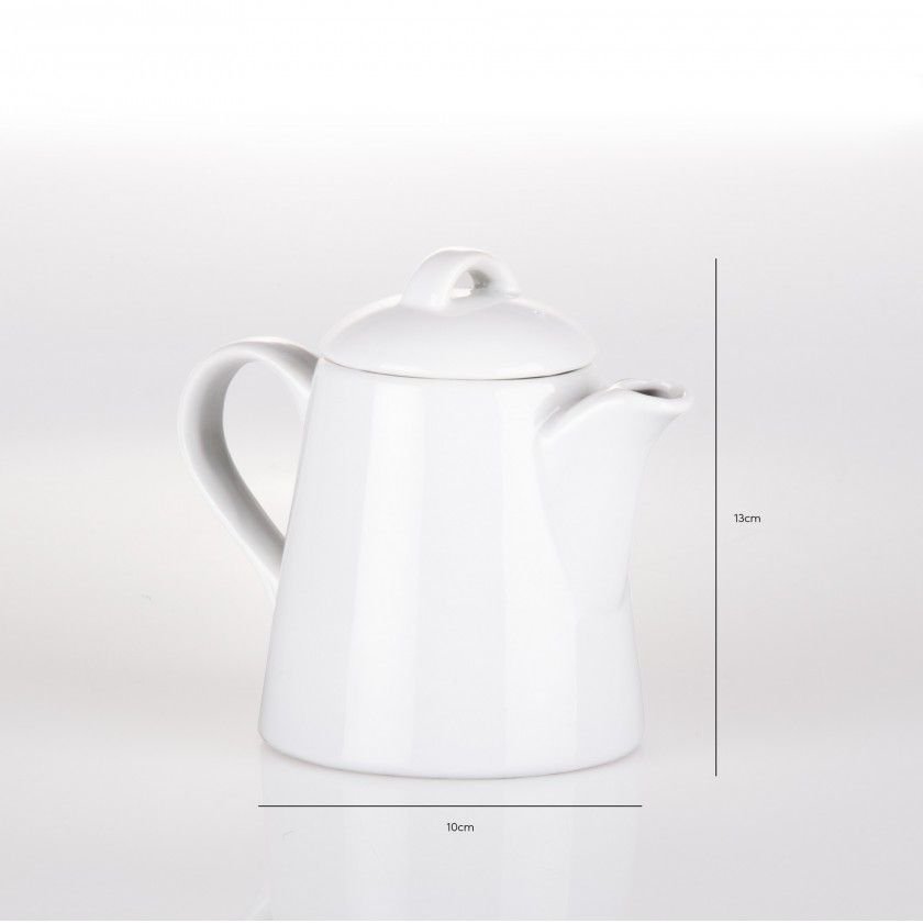 Bule Porcelana Branca 520ml 10X13X16cm Bule Porcelana Branca 520ml 10X13X16cm