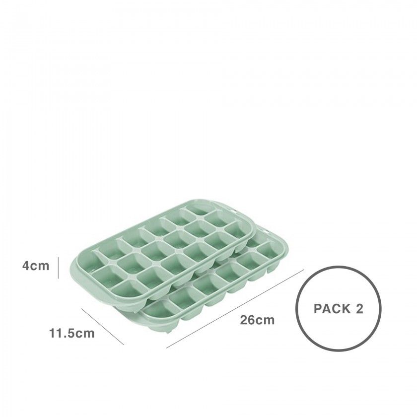 Cuvete Gelo Plástico Verde  26X11.5X4cm Pack 2 Cuvete Gelo Plástico Verde  26X11.5X4cm Pack 2