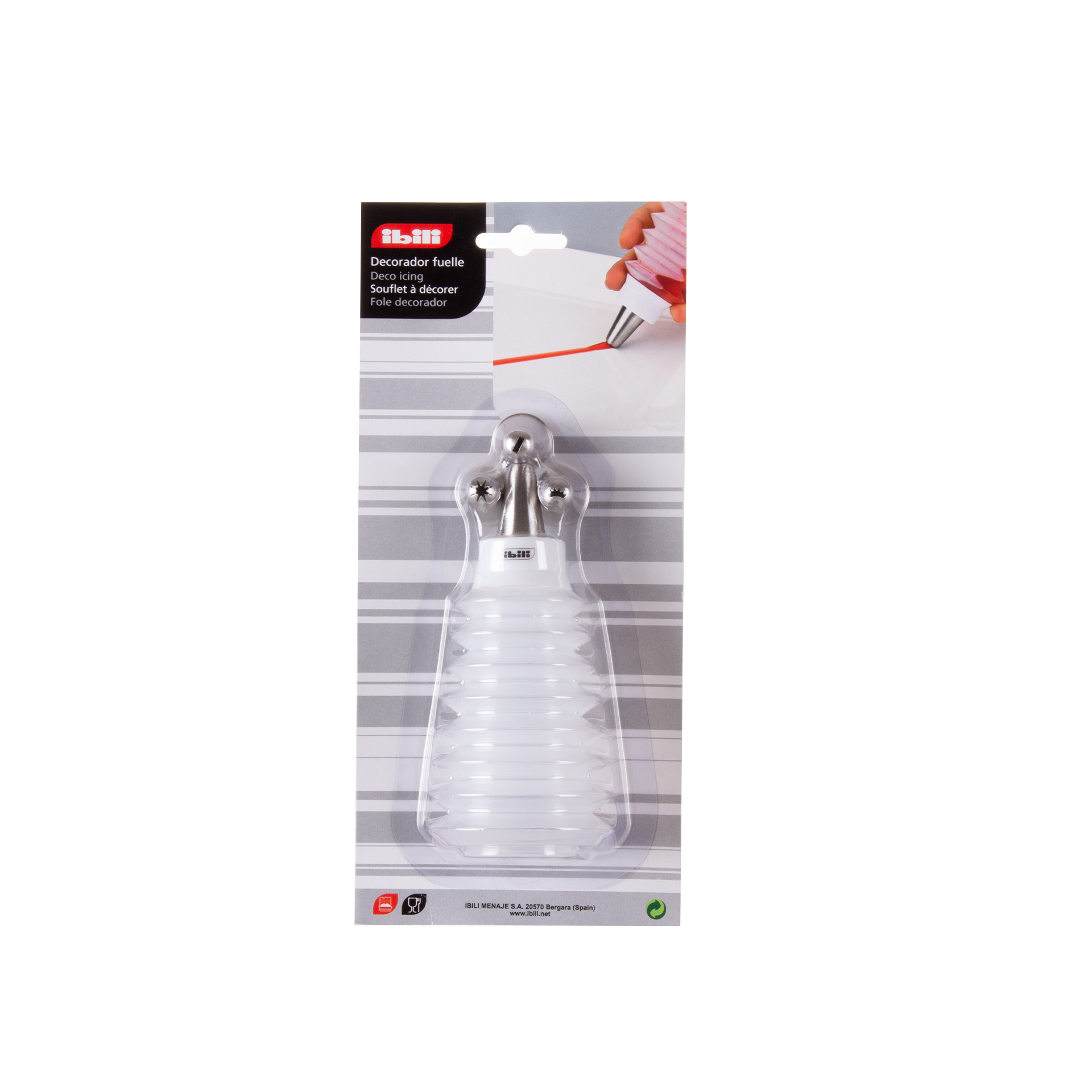 Frasco Fole Decorador + 4 Boquilhas 6X13cm