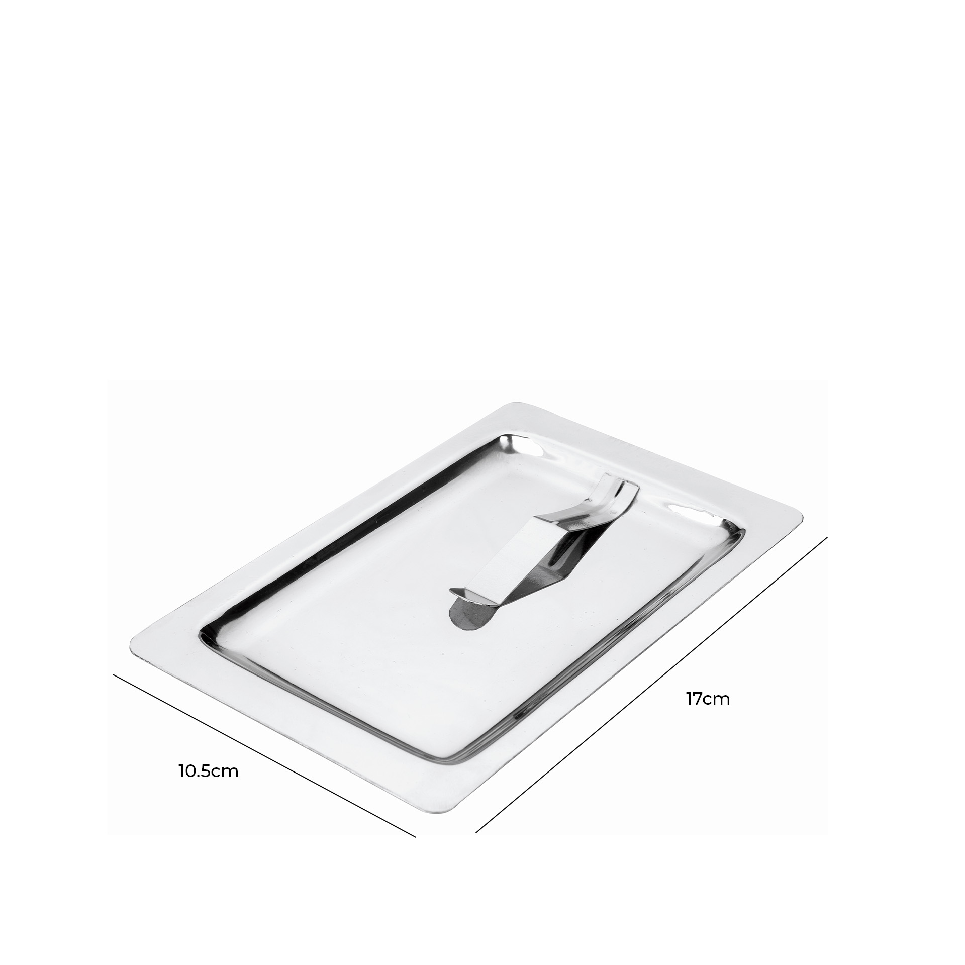 Bandeja Porta Conta Inox com Pinça 17X10.5cm
