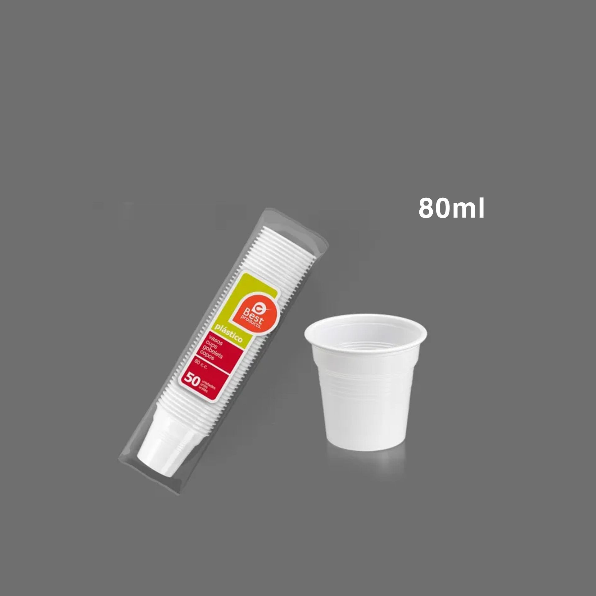Copo Plástico Café Branco 80ml Pack 50