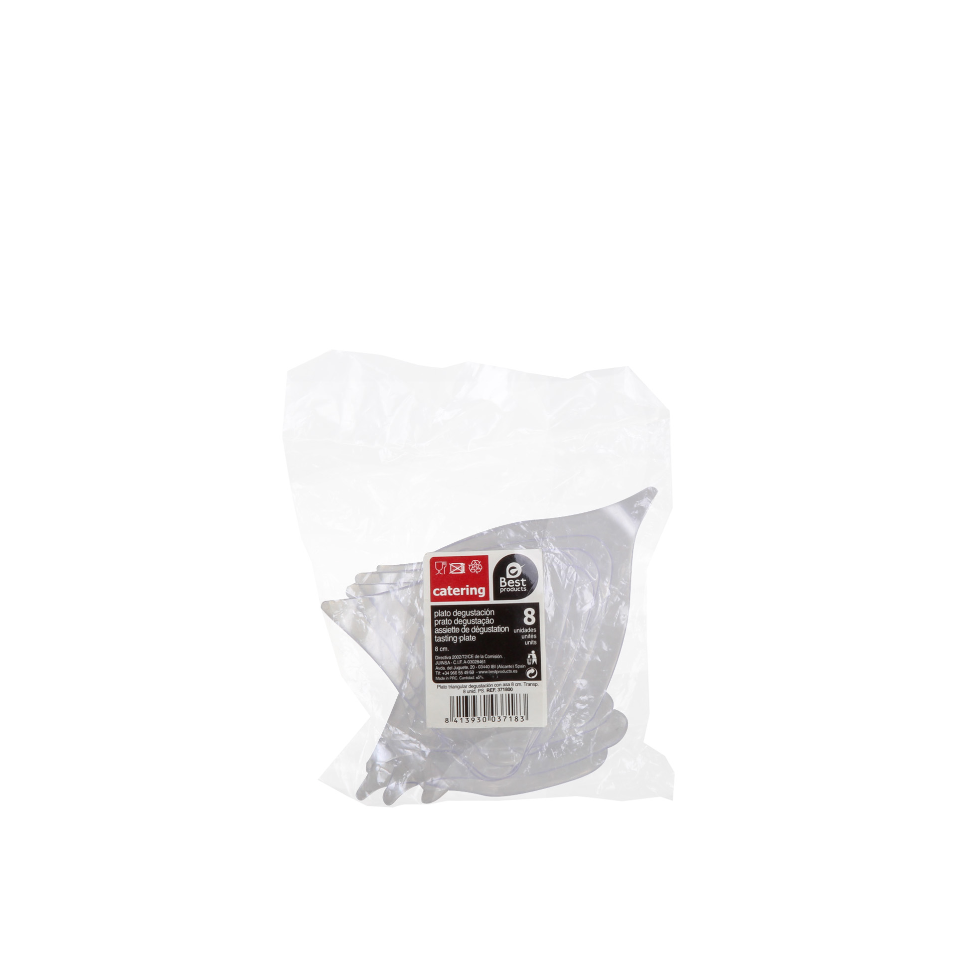 Prato Desgustação Triangular 8CM Pack 8