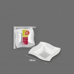 Prato Plstico Descartvel Onda 18X18CM Pack 6