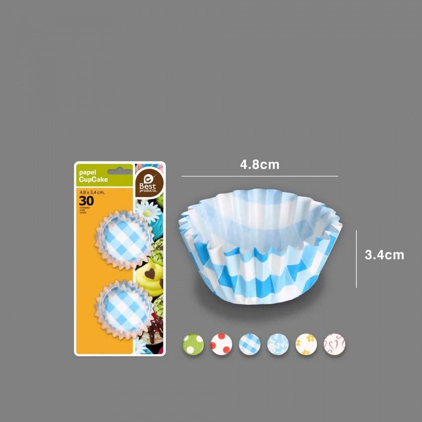 Forma Queque Decorado 4.8X3.4CM Pack 30 Forma Queque Decorado 4.8X3.4CM Pack 30