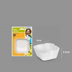 Forma Queque Branco 5X5X3.3CM Pack 30