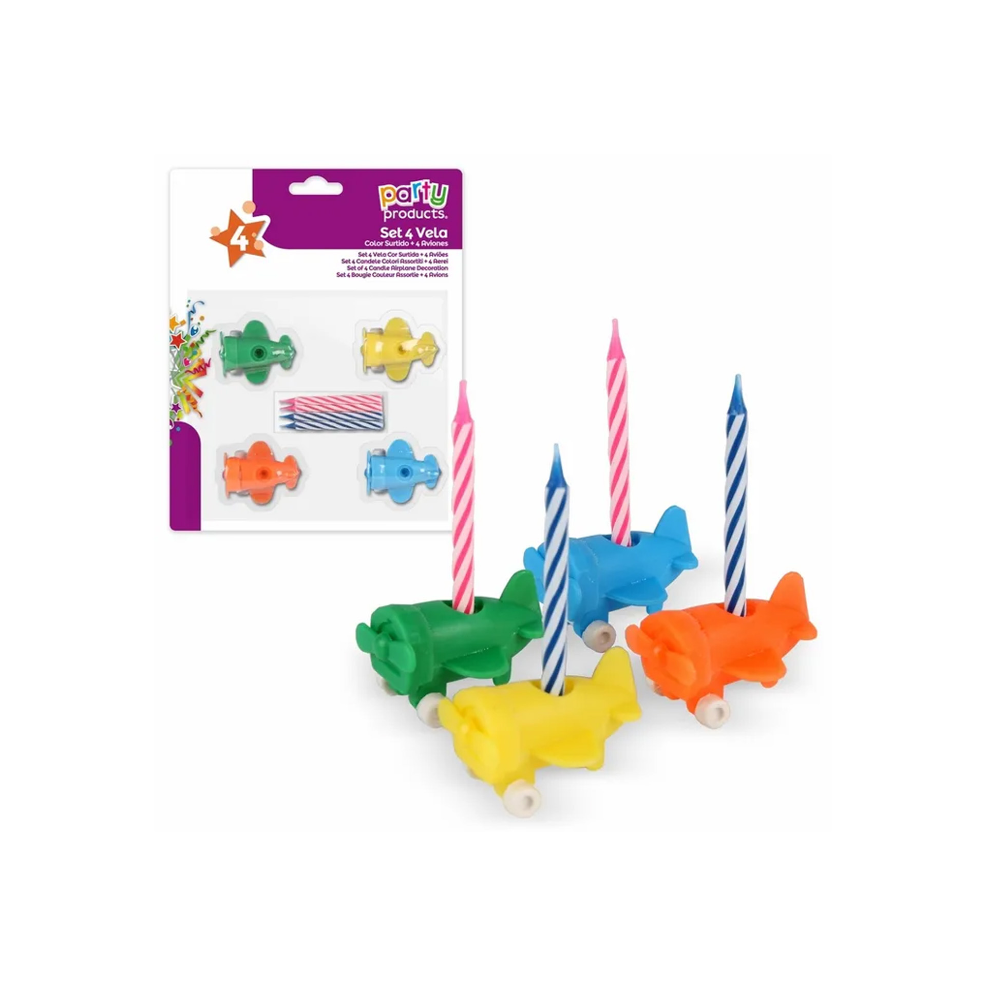 Vela Aniversário Avião Conjunto 4