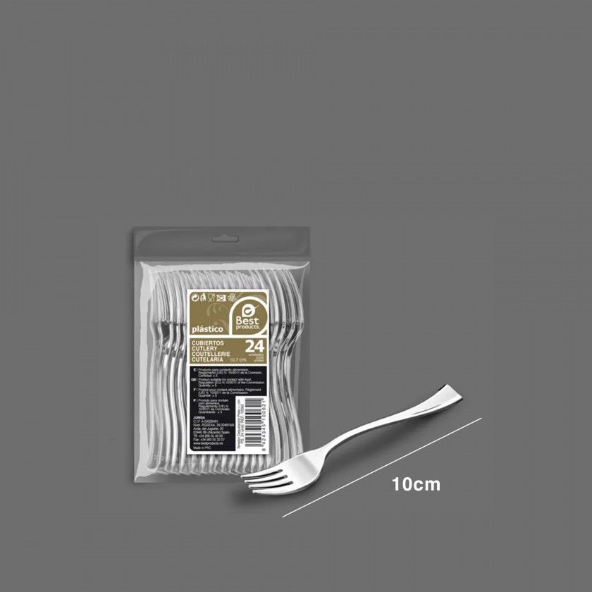 Garfos Degustação Prata 10CM Pack 24 Garfos Degustação Prata 10CM Pack 24