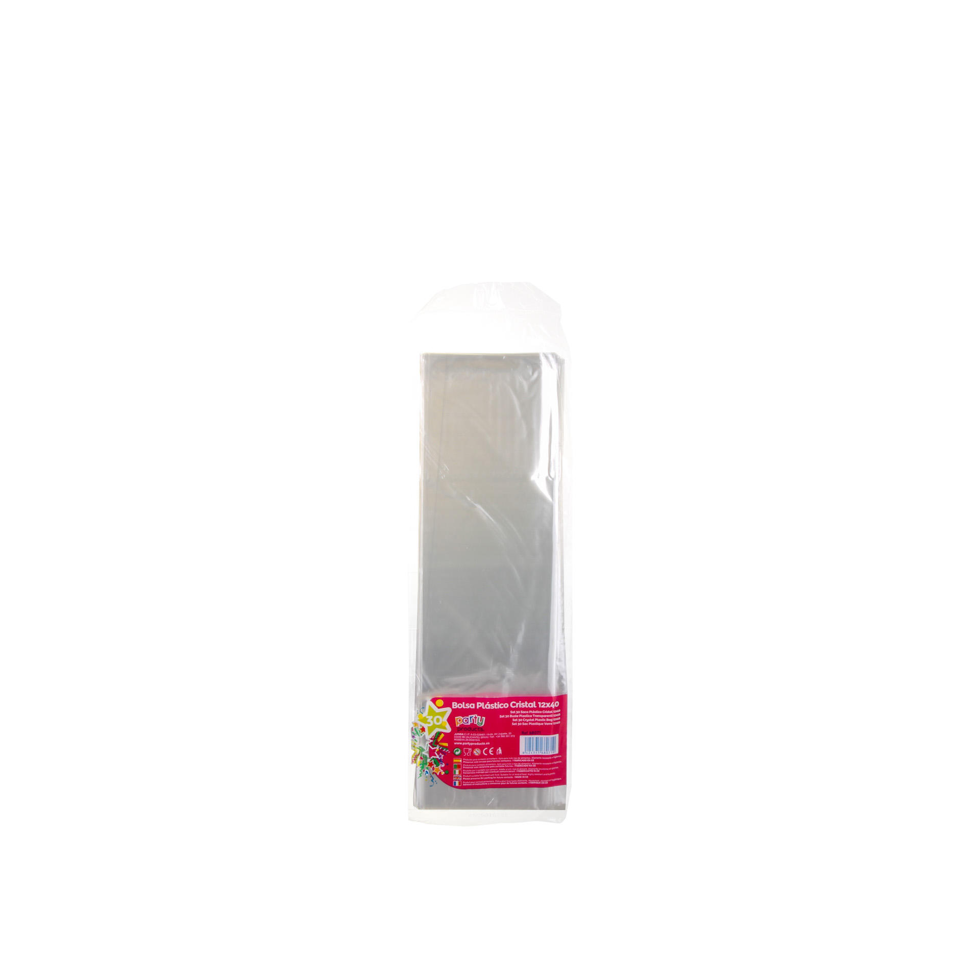 Saco Plástico Cristal 12X40CM Pack 30