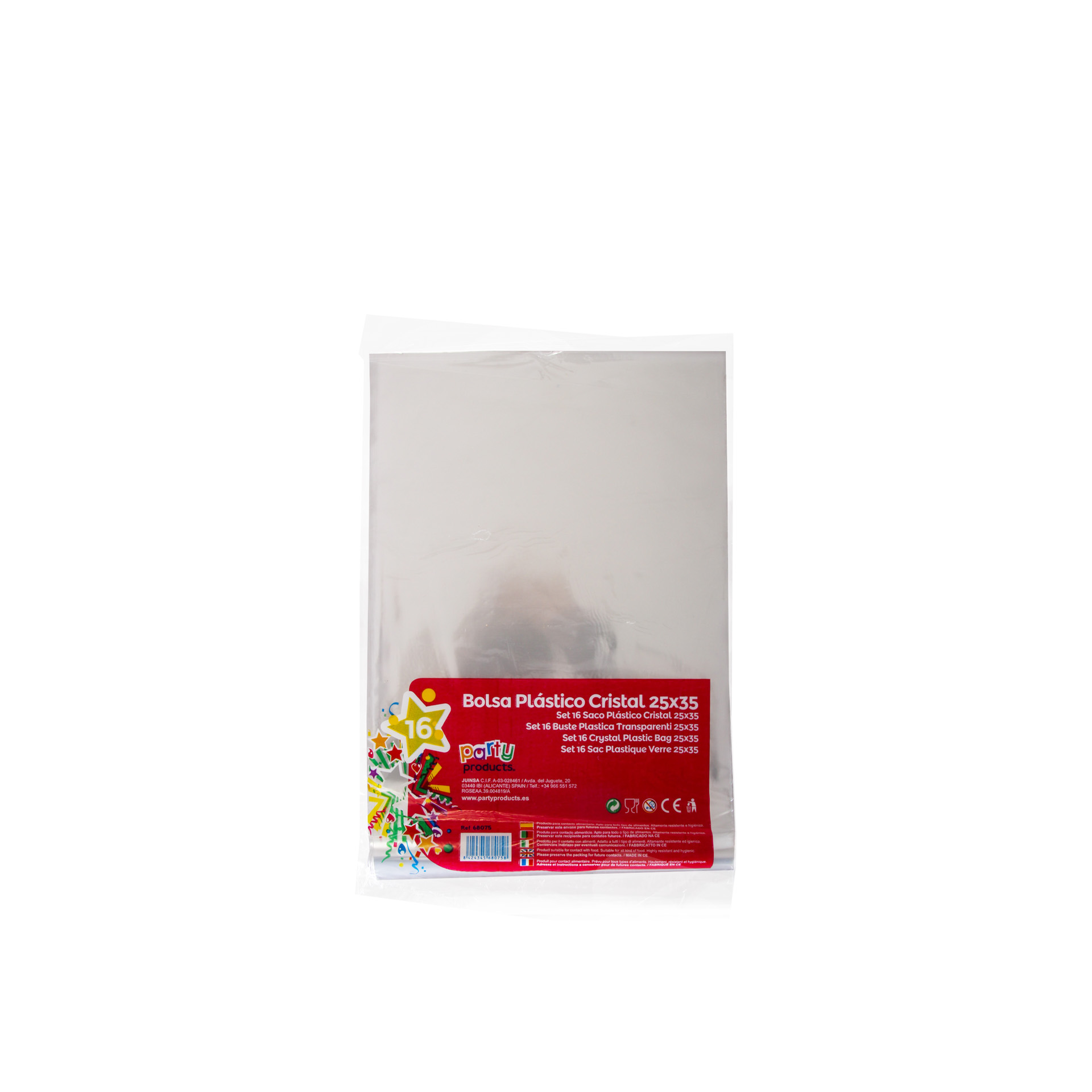 Saco Plástico Cristal 25X35CM Pack 16