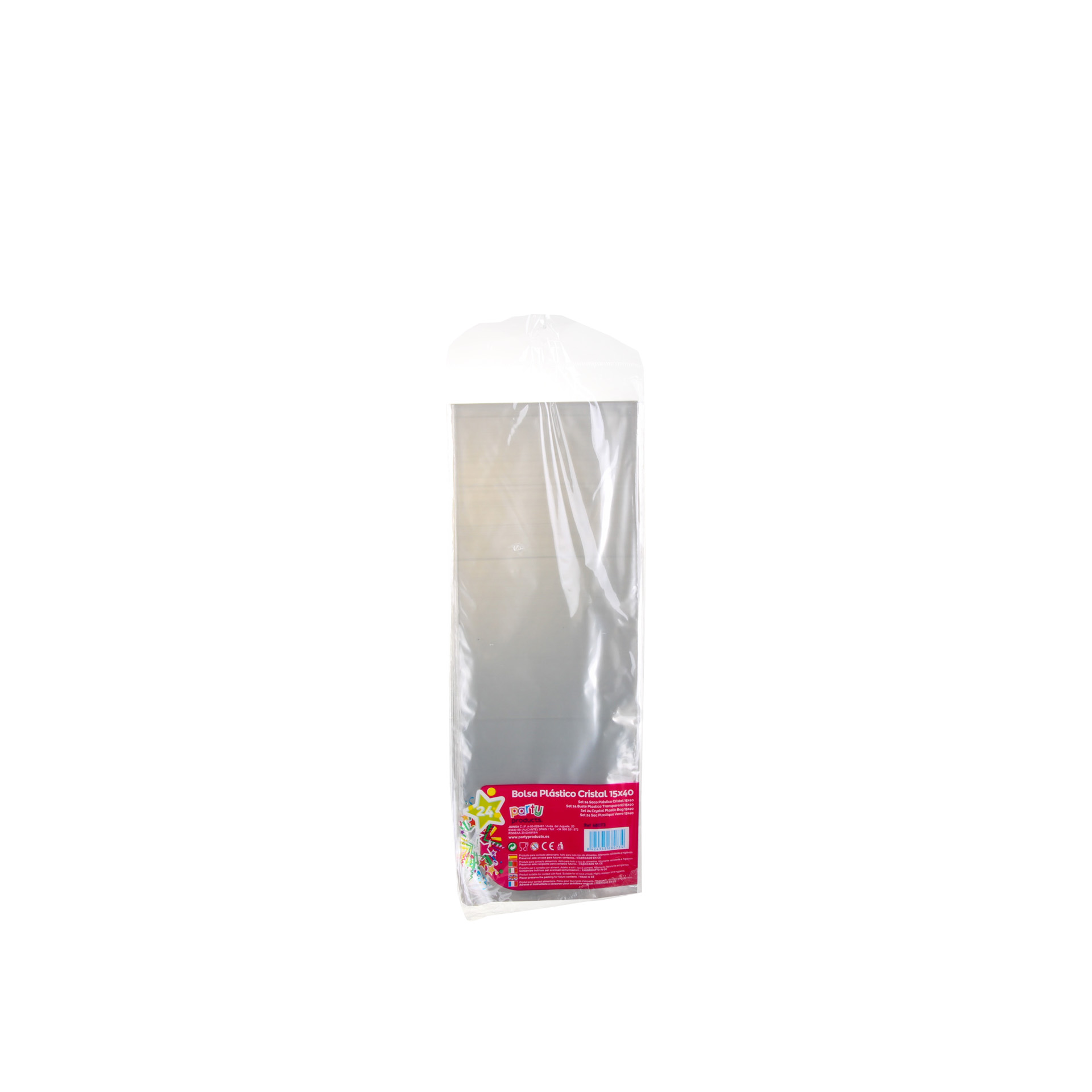 Saco Plástico Cristal 15X40CM Pack 24