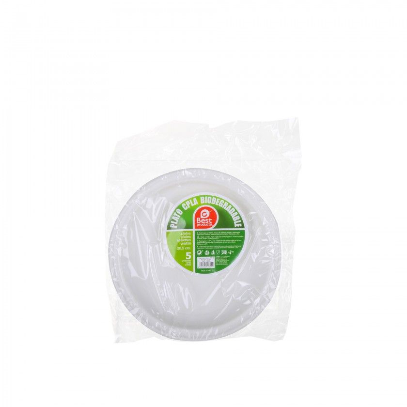 Prato Cartão Biodegradável Raso 20.5CM Pack 5 Prato Cartão Biodegradável Raso 20.5CM Pack 5