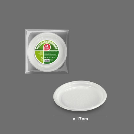 Prato Cartão Biodegradável Raso 17CM Pack 5 - Image product