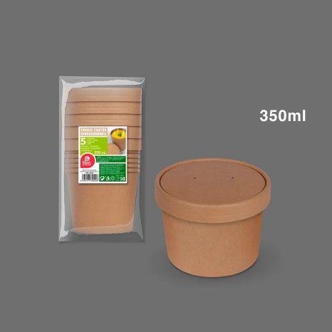 Recipiente Cartão com Tampa 350ML Pack 5 - Image product