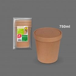 Recipiente Carto com Tampa 750ML Pack 3