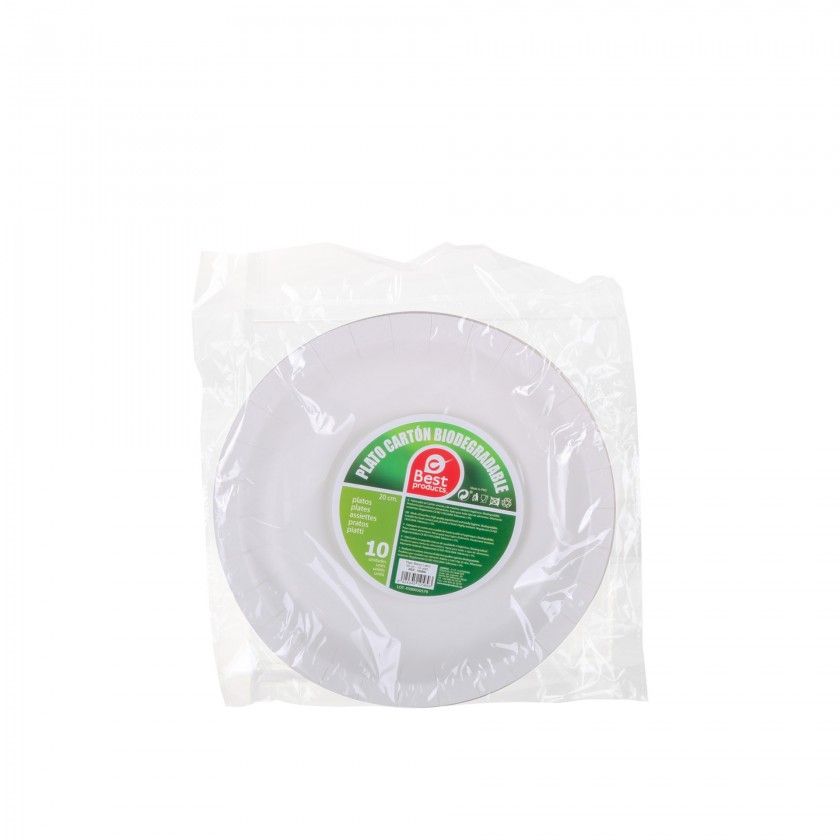 Prato Cartão Biodegradável 20cm Pack 10 Prato Cartão Biodegradável 20cm Pack 10