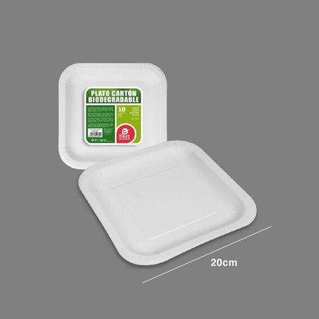 Prato Cartão Biodegradável 20CM Pack 10 - Image product