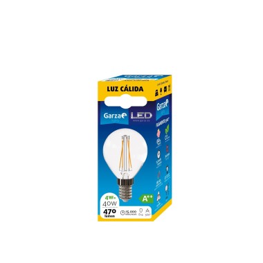 L�mpada Led Filamento Esf�rica E14 4W Luz Quente